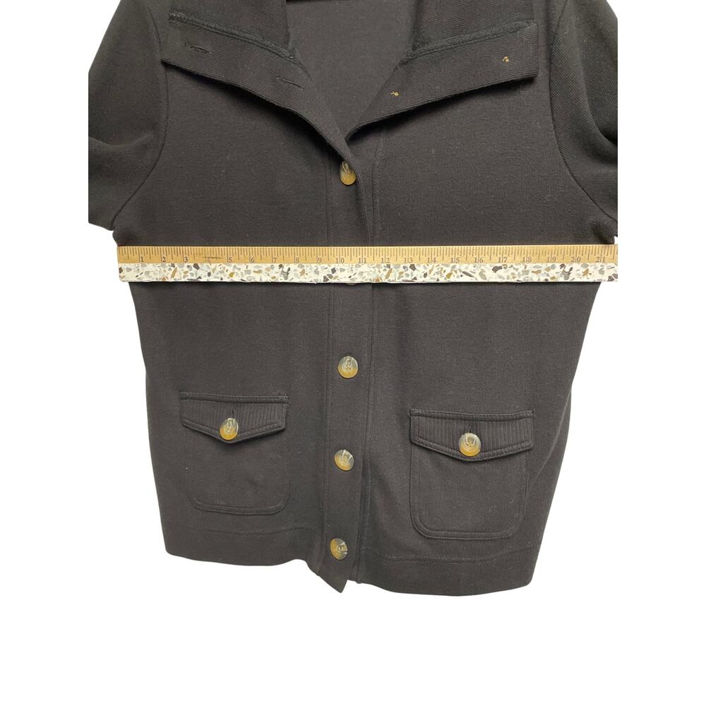 Karen Scott Sport Women’s Long Sleeve, Button -  Black Sweater Jacket -SZ 1X